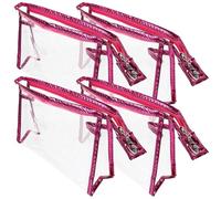 Healifty 4pcs Waterproof Makeup Bags Cosmetic Organizer Pouch Set with Heavy-Duty Zipper, Small Travel Toiletry Storage Bags for Women, Rose Red