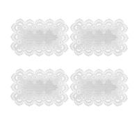 Healifty 4pcs White Lace Doilies Table Mats Vintage Embroidered Polyester Placemats with Floral Crochet Design, Washable and Simple Storage for Festive Gatherings and Holiday Decoration