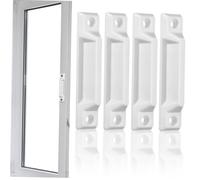 Healifty 4pcs White Plastic One Word Pull Handle for Cabinet Sliding Door