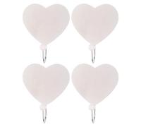 Healifty 4pcs Wooden Heart Wall Hooks - Modern Rustic Wall Mounted Heart Shaped Hangers for Key Purse Scarf - Multi-Purpose Coat Towel Hooks for Bedroom Bathroom Living Room