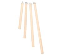 Healifty 4pcs Wooden Parrot Perch Toy Bird Cage Accessories Parakeet Perch Stick for Cage Standing Training