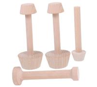 Healifty 4pcs Wooden Tart Tamper Set Double Side Tart Molds Kitchen Baking Tool for Pastry Dough Shaping Cheesecakes Muffins Desserts DIY Cake Bakeware