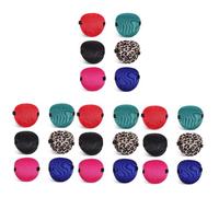 Healifty 4sets Adjustable Single Eye Patches for Adults Soft Eye Patches Black Blue Green Red and Leopard Print Comfortable Cover for Pirate Costumes and Medical Use 6pcs*4