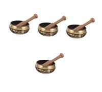 Healifty 4sets Tibetan Singing Bowl Meditation Bowl for Yoga Relaxation Decorative Buddhism Singing Buddha