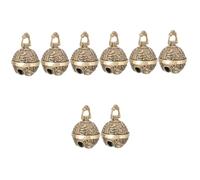 Healifty 4sets Vintage Brass Bell Keychain Pendant Chinese Style Decorative Charm Bells for DIY Jewelry Making Supplies for Keyring and Bag Accessories 2pcs*4