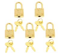 Healifty 5 Sets Vintage Style Locks with Keys Antique Metallic Padlocks for Treasure Boxes Wooden Jewelry Cabinets Dollhouses Gift Boxes Convenient DIY Installation Smooth Simple Design
