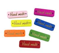 Healifty 50 Pcs DIY Wooden Handmade Tags Square Wood Slices 3x1cm for Sewing Clothing Labels Handmade Sewing Tags