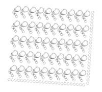 Healifty 50 Pcs Zinc Alloy D Type Keychain Hooks Metal Split Ring Key Rings for Backpack Purse Hanging Keys Lightweight Practical Parts