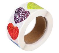 Healifty 500pcs 8 Colors Heart Stickers 1 Inch (2.5cm) Valentine’s Day Love Heart Label Decals Envelope Sealing Stickers for Cards and Notebooks