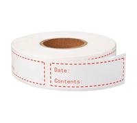Healifty 500pcs Red Food Storage Date Stickers Roll, English Record Date Label for Kitchen, DIY Classified Index Paste for Refrigerator Expiry Reminder