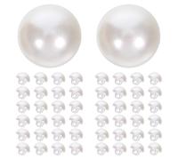 Healifty 50pcs 10mm Dome Shaped Pearl Buttons with Shank, Artificial Imitation Pearls for Sewing Crafts, Decorative Dress Buttons for Sweaters, Shirts and Chiffon Clothing