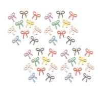 Healifty 50Pcs 16X18Mm Assorted Color Bowknot Pendant Charms for Jewelry Making, Metal Bow Bead Connectors for Necklace, Bracelet, Earring DIY Crafts in Mixed Colors