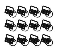 Healifty 50Pcs 25Mm Metal Tail Clips for DIY Fabric Wristlets and Key Fobs Durable Webbing Clamps for Luggage Straps and Bag Repairs