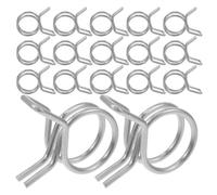 Healifty 50pcs Adjustable Stainless Steel Hose Clamps with Double Ring Spring Design Secure Grip Preventing Hose Loosening and Water Pipe Applications
