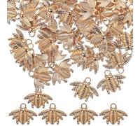 Healifty 50pcs Bee Charms for Jewelry Making and Diy Crafting, Metal Pendant Accessories for Bracelets, Necklaces, Earrings, Suitable for Handmade Jewelry Supplies