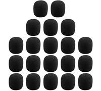 Healifty 50pcs Black 20x15x5mm Amplifier Microphone Sponge Covers Soft Windscreens for Headworn Mic Accessories Suitable for Stage and Recording Use