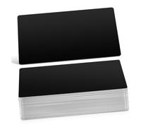 Healifty 50pcs Black Metal Business Cards Blank Name Tags Laser Engraving DIY Cards for Professionals Entrepreneurs Artists Aluminum
