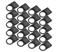 Healifty 50pcs Black Plastic Push Button Switch Sign Boards 25x17mm with Easy Installation for Electronic and Mechanical Equipment Signal Light Label Board