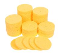 Healifty 50Pcs Compressed Cellulose Facial Sponges Round Natural Pulp Makeup Removal Cleansing Pads Gentle Exfoliating Skin Care Face Washing Tools