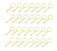 Healifty 50Pcs DIY Keyring Making with Gold Metal Rings and Lobster Clasps Handmade Keychain Buckles for Crafting Lightweight and Fade-Resistant Key Ring Accessories