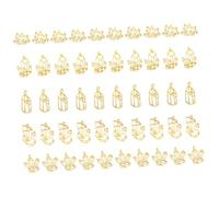 Healifty 50pcs DIY Pendant Frame Epoxy Jewelry Mold Kit Mixed Color Resin Metal Hollow Craft Frames for Adult Jewelry Making and Pendant Crafting