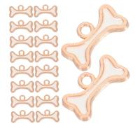 Healifty 50PCS Enamel Dog Bone Charms Pendants Metal Puppy Animal Dangle Beads for DIY Jewelry Making Pet Necklace Earrings Bracelet Craft Supplies Vintage Alloy Dog Bone Keychain Pendants