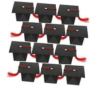 Healifty 50pcs Graduation Cap Shaped Candy Boxes Creative Treat Containers for Parties Favors for Sweets Cookies and Snacks for Graduations and Celebrations