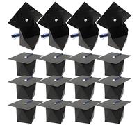 Healifty 50pcs Graduation Cap Shaped Candy Boxes Elegant Doctoral Hat Treat Boxes with Blue Tassels for Graduation Parties Wedding Mementos and Celebrations Quality Card