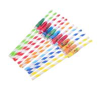 Healifty 50pcs Hawaiian Tropical Umbrella Straws for Luau Party Decorations Heat Resistant Paper Cocktail Straws with Bright Colors Fun Summer Beach Drink Accessories for Indoor Outdoor Use