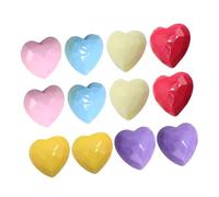 Healifty 50Pcs Heart-Shaped Resin DIY Jewelry Accessories Flat Base Handmade Craft Props for Arts and Crafts Beading and Decoration Random Color