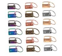 Healifty 50Pcs Key Chain Clamp Fob with Colors Metal Clips for Wristlet Keyring Belt Webbing DIY Crafting Corrosion-Resistant Hardware for Lanyards Suitcases and Handmade Accessories