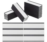 Healifty 50pcs Magnetic Label Holders with Insertable Cards 100x30mm, Warehouse Shelf Magnetic Clips for Inventory Management and Metal Racking Organization