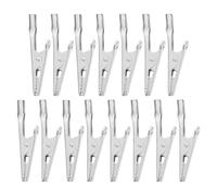 Healifty 50pcs Metal Alligator Clips Electrical Test Clamps with Plug Anti-Static Wire Clips Heavy Duty Clamps for Household and Office Use