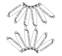 Healifty 50pcs Metal Back Brooch Pins Locking Pin Backs for Crafting Enthusiasts Silver Color with Holes for Easy Attachment Secure Hold Sl inish Delicate Look for Creating Custom