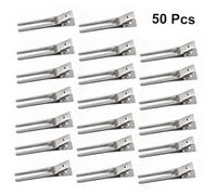Healifty 50pcs Metal Hair Clips Fork Design DIY Bang Clips Handmade Headdress Accessories for Home Salon Styling Strong Hold for All Hair Types Lightweight Silver Clamps