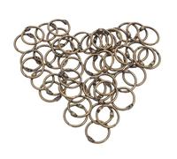 Healifty 50pcs Metal Loose Binder Rings Inner Golden Book Binding Discs for Paper Clips Flashcards Index Cards Office School DIY Organization