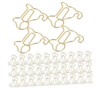 Healifty 50pcs Metal Paper Clips Cute Dog Shape Creative Paperclip Bookmarks Document Organizers for Office School Use