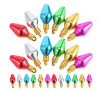 Healifty 50pcs Mini Christmas Beads Light Bulb Charms Plastic Bulb Shape with Dazzling Shine for DIY Accessories and Festive Tree Garland Decoration Holiday Decor