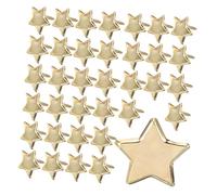 Healifty 50pcs Mini Gold Star Paper Fasteners Metal Brads for Scrapbooking DIY Crafts Double-Prong Nails for Cards Photo Albums Wedding Decorations and Art Supplies