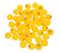 Healifty 50pcs Mini Plastic Raffle Balls with Yellow Numbers Lightweight Table Tennis Spheres for Party Activity Props Training and Game Use Compact and Easy to Store