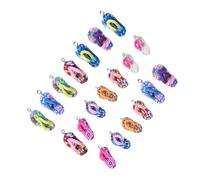 Healifty 50pcs Mixed Color Simulation Pottery Flip-flop Charms DIY Jewelry Making Pendants Slipper Model Accessories for Bracelets Necklaces and Craft Decorations