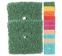 Healifty 50pcs Natural Loofah Chewing for Small Animals, Hamster Rabbit Guinea Pig Chew for Teeth Cleaning, 3x3cm Pet Molar Suitable for Small Rodents Random Color
