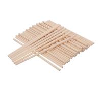 Healifty 50pcs Natural Round Wooden Sticks 200x6mm Unfinished Wood Dowels for Crafting, DIY Model Building, Lollipop Sticks and Woodcraft Supplies for Art Projects