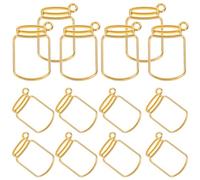 Healifty 50pcs Open Bezel Pendants for DIY Jewelry Making Hollow Photo Frame Charms for Necklaces Earrings Bracelets Metal Craft Supplies for Creation and Resin Filling