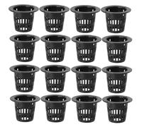 Healifty 50pcs Pe Plant Net Pots Plastic Net Basket 33-42mm Black for Hydroponics Aquaponics Orchids, Soilless Culture Pots with Aeration and Easy Root Removal