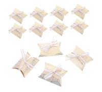 Healifty 50pcs Pillow Favor Boxes Reusable Candy Treat Boxes with Ribbons for Weddings Birthdays and Celebrations Versatile Packaging for Jewelry Soaps and Small Souvenirs