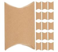 Healifty 50pcs Pillow Shaped Candy Boxes for Parties Containers for Sweets Chocolates and Jewelry for Birthdays and Weddings Kraft Paper Design