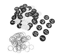 Healifty 50pcs Plastic Number Tags with Key Rings Luggage Id Labels for Suitcases Travel Bags Cruise Baggage Versatile Key Identification Markers for Office Hotel Locker Organization