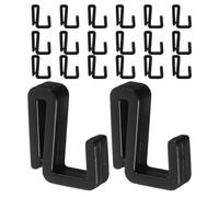Healifty 50pcs Plastic S Hooks for Kitchen Utensils and Cooking Utensils, Versatile Organisation with Punchfree Installation, Black S Shaped Hooks for Kitchen and Office Organisation