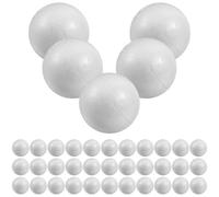 Healifty 50Pcs Polystyrene Craft Balls 50Mm Foam Spheres for DIY Art Projects Wedding Christmas Decorations Solid White Balls